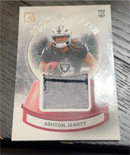 2025 Panini Donruss Rookie Sweater #SWE-AJY Ashton Jeanty — front