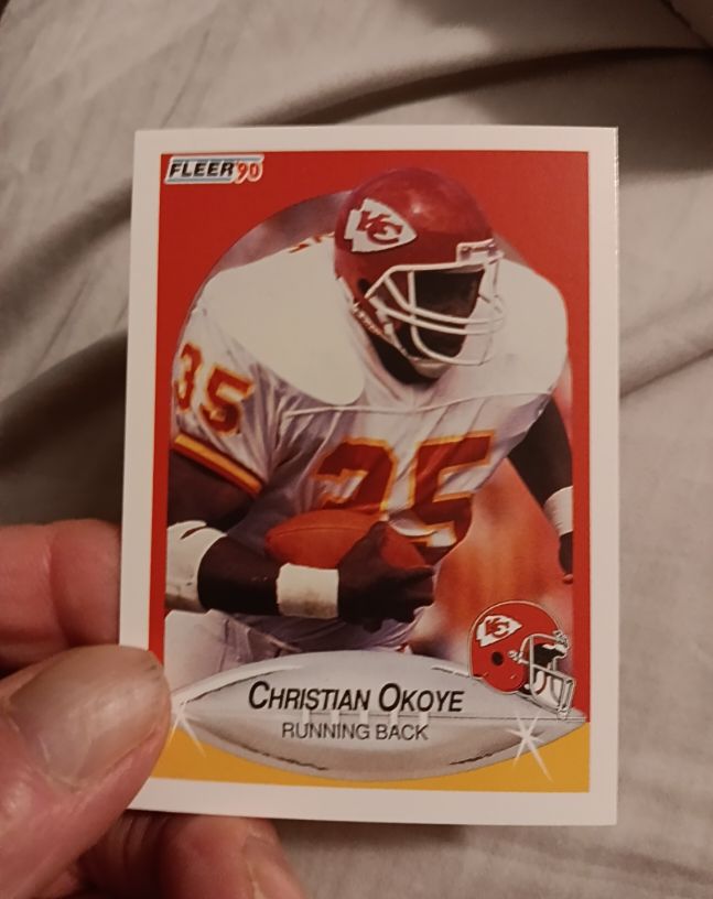 1990 Fleer #206 Christian Okoye — front