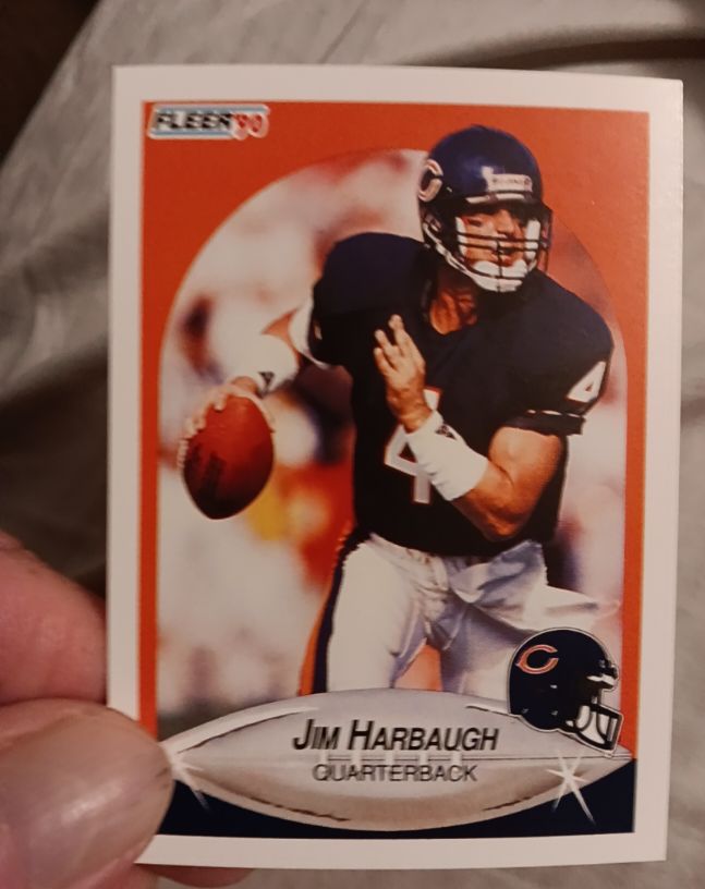 1990 Fleer #293 Jim Harbaugh — front