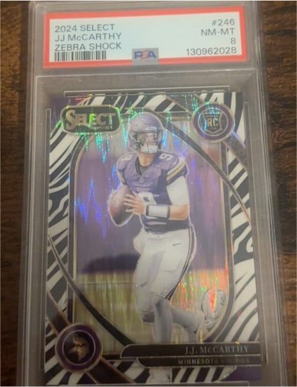 2024 Panini Select #246 J.J. McCarthy Zebra Shock — front