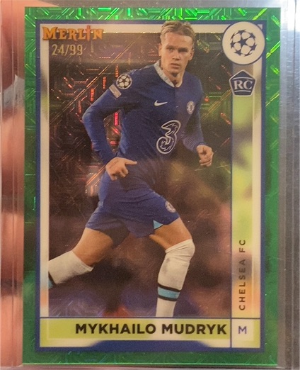2022 Topps Merlin Chrome UEFA #41 Mykhailo Mudryk Rookie Chelsea FC — front