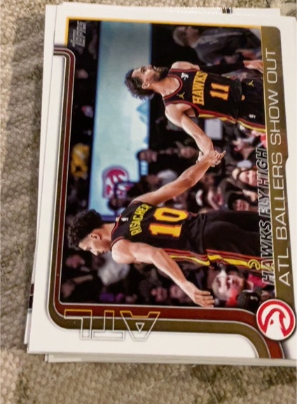 2025-26 Topps #282 Hawks Fly High: ATL Ballers Show Out — front