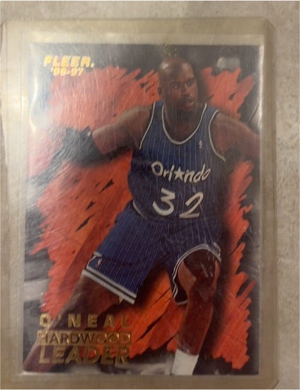 1996-97 Fleer #138 Shaquille O'Neal Hardwood Leader — front