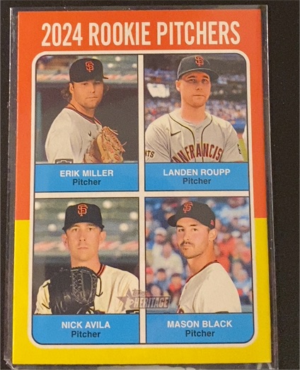 2024 Topps Heritage High Number #617 Rookie Pitchers Erik Miller Landen Roupp Nick Avila Mason Black — front