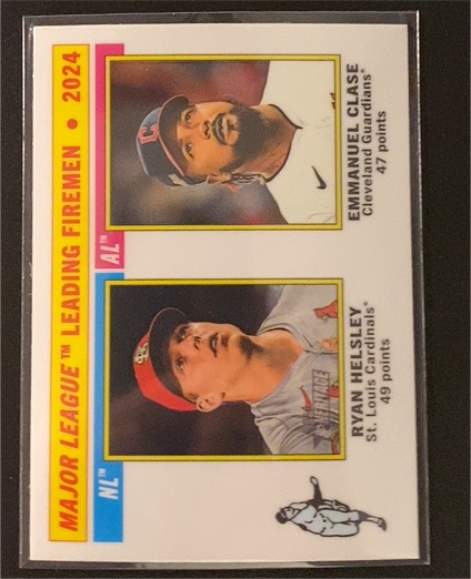 2025 Topps Heritage #205 Major League Leading Firemen Emmanuel Clase / Ryan Helsley — front