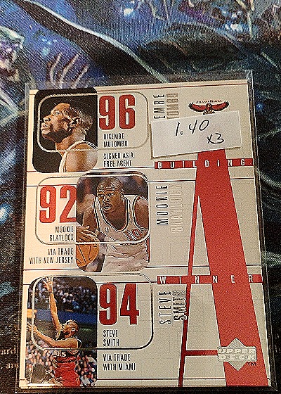 1996 Upper Deck #96 Dikembe Mutombo / Mookie Blaylock / Steve Smith Building a Winner — front