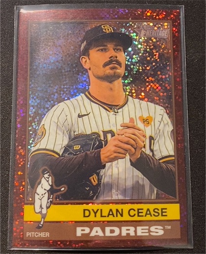 2025 Topps Heritage Chrome Pink Sparkle Refractor #259 Dylan Cease — front