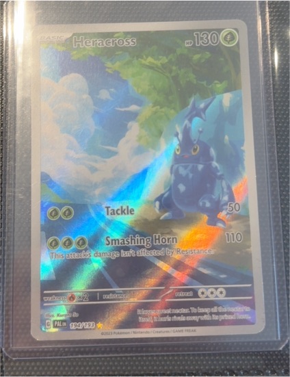 2023 Pokemon Scarlet & Violet Paldea Evolved #194 Heracross Illustration Rare — front