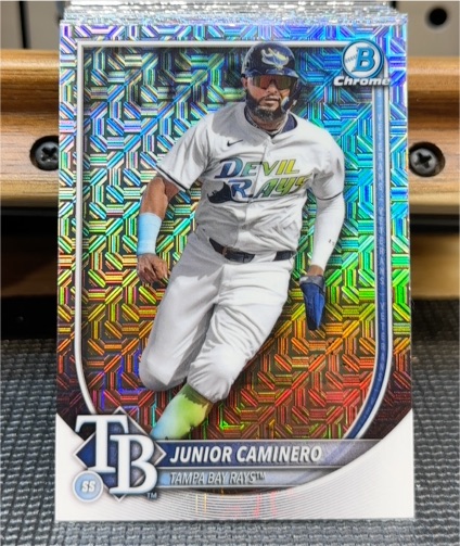 2025 Bowman Chrome Mojo Refractor #80 Junior Caminero — front