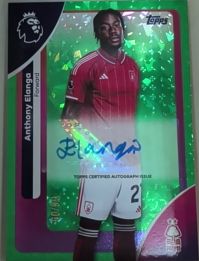 2025-26 Topps Premier League #AC-AE Anthony Elanga Autographs Green Foil — front