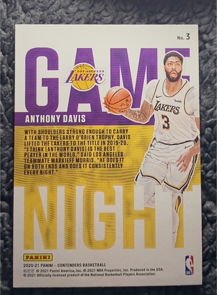 2020-21 Panini Contenders #3 Anthony Davis — front