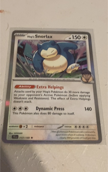 2024 Pokémon #117 Hop's Snorlax — front