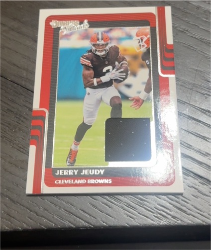 2025 Panini Donruss Jerry Jeudy Threads Patch #DTH-JJY — front