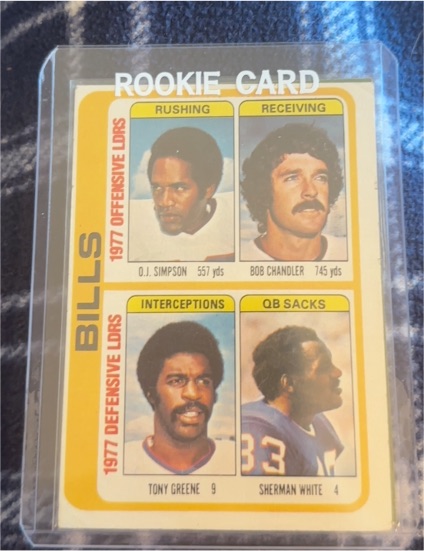 1978 Topps #503 Buffalo Bills Team Leaders Checklist O.J. Simpson Bob Chandler Tony Greene Sherman White — front