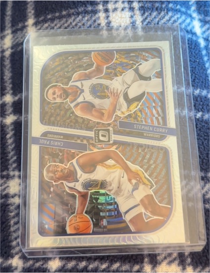 2023-24 Donruss Optic #5 Stephen Curry Chris Paul Optical Illusions Purple — front