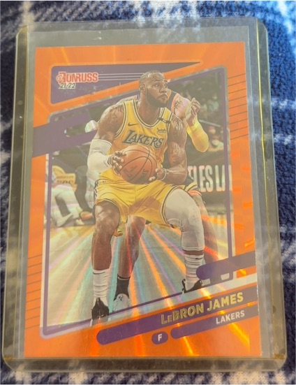 2021-22 Panini Donruss #12 LeBron James Orange Laser — front
