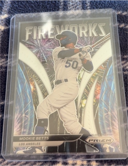 2022 Panini Prizm Fireworks #F-8 Mookie Betts — front