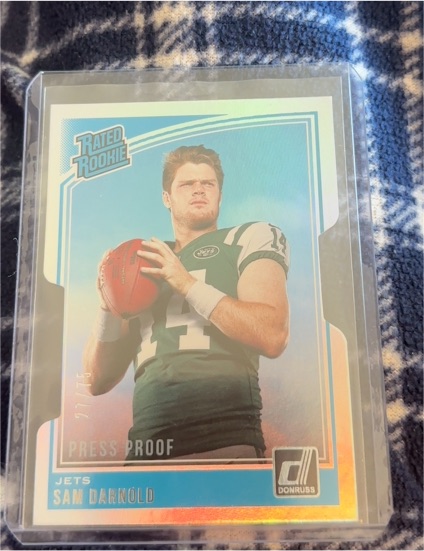 2018 Panini Donruss #301 Sam Darnold Rated Rookie Press Proof — front