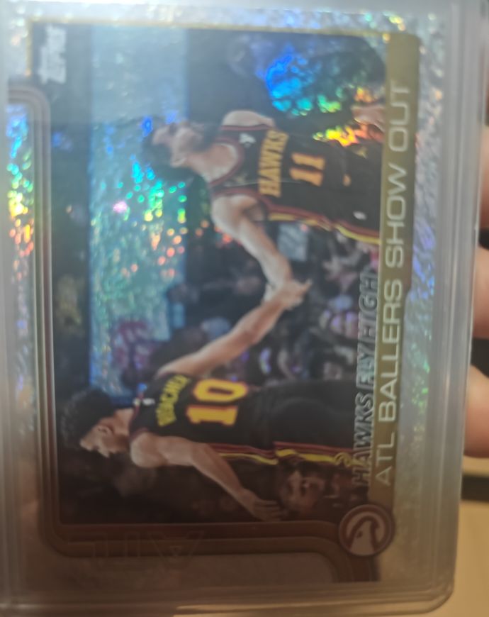 2025-26 Topps #282 Hawks Fly High: ATL Ballers Show Out — front