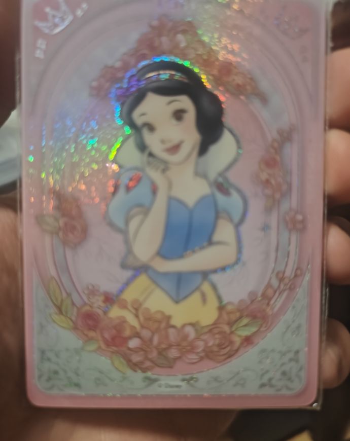 Disney Snow White Pink Floral Holographic Card — front