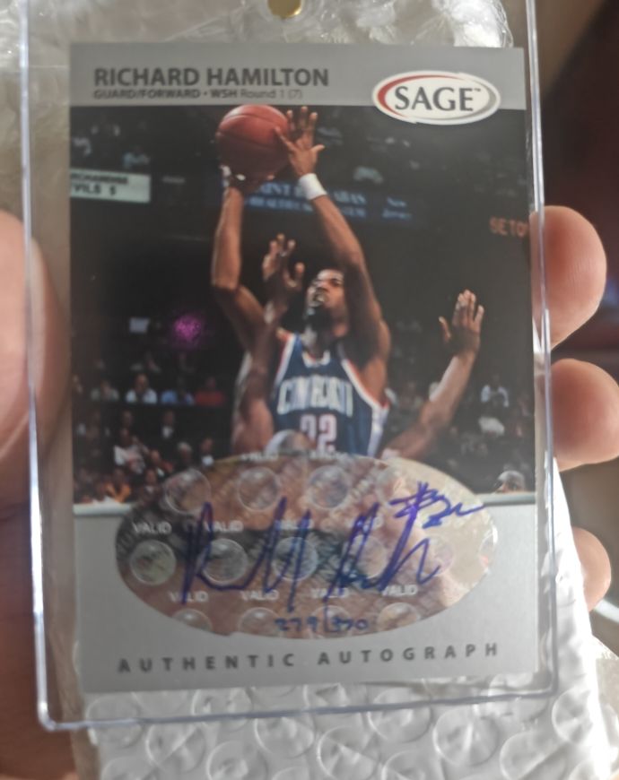 1999 Sage # Richard Hamilton Authentic Autograph — front