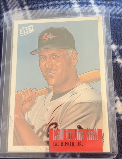 1996 Fleer Ultra #7 Cal Ripken Jr. Call to the Hall — front
