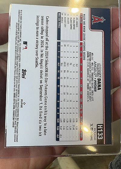 2025 Topps Holiday #H133 Caden Dana — back