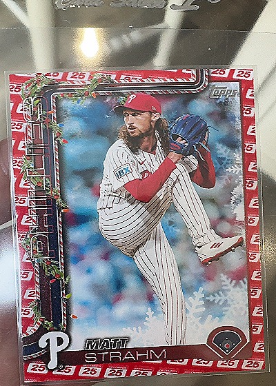 2025 Topps Holiday #25 Matt Strahm — front