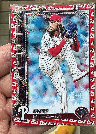 2025 Topps Holiday #H71 Matt Strahm — front