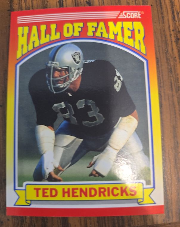 1990 Score #599 Ted Hendricks Oakland Raiders — front