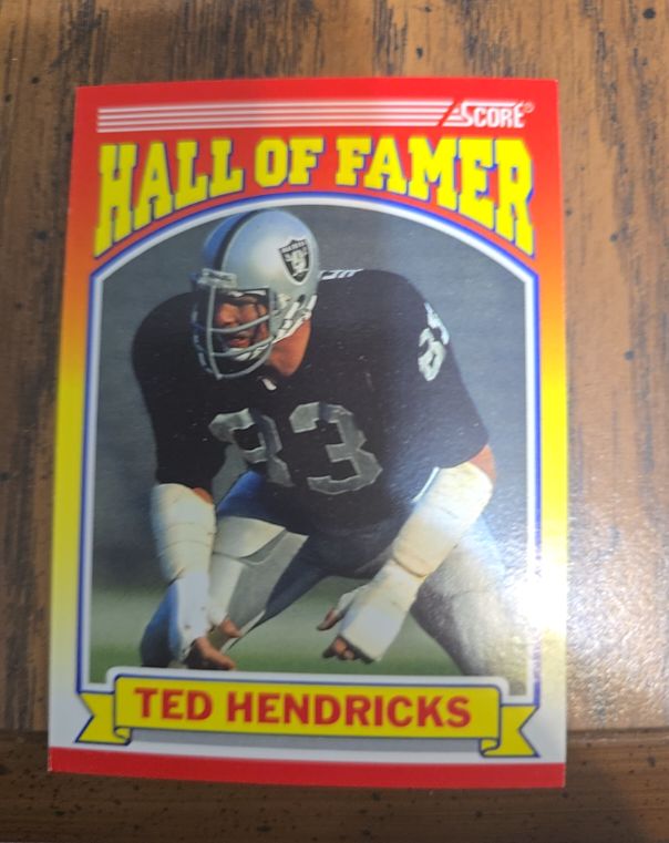 1990 Score #599 Ted Hendricks — front