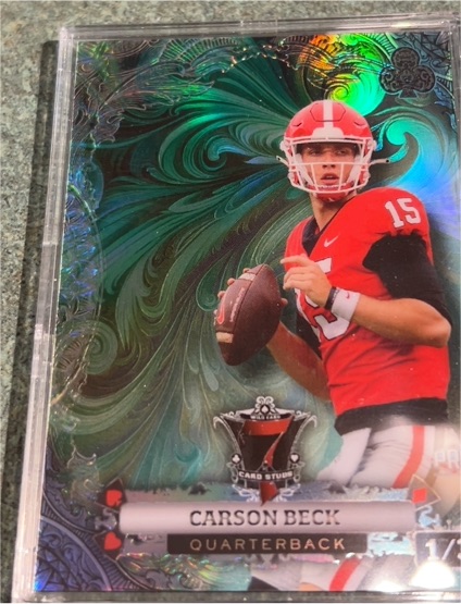 2024 Wild Card 7 Card Stud - Carson Beck White Spades /3 — front