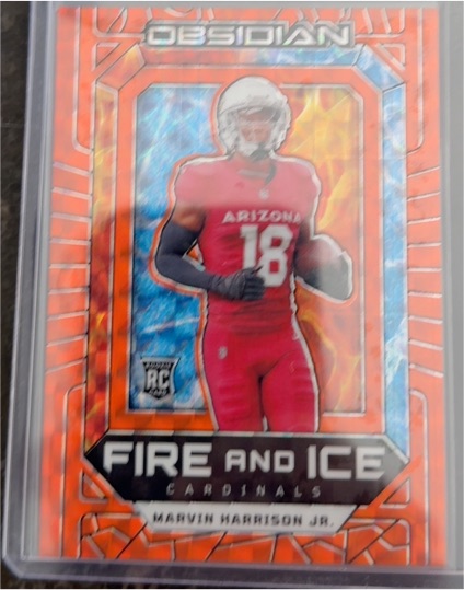 2024 Panini Obsidian #13 Marvin Harrison Jr. Fire and Ice — front