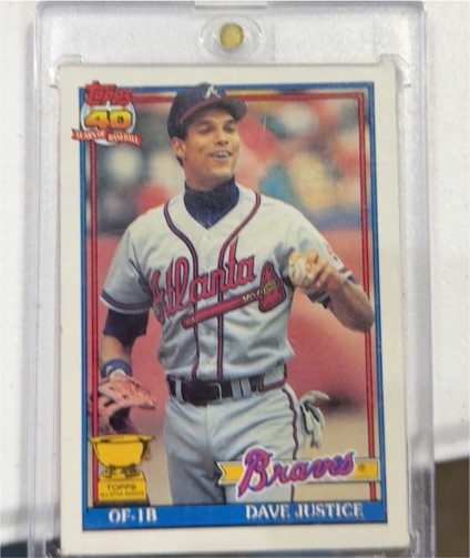 1991 Topps #329 Dave Justice — front