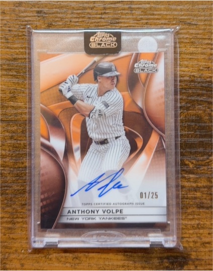 2025 Topps Chrome Black #CBA-AV Anthony Volpe — front