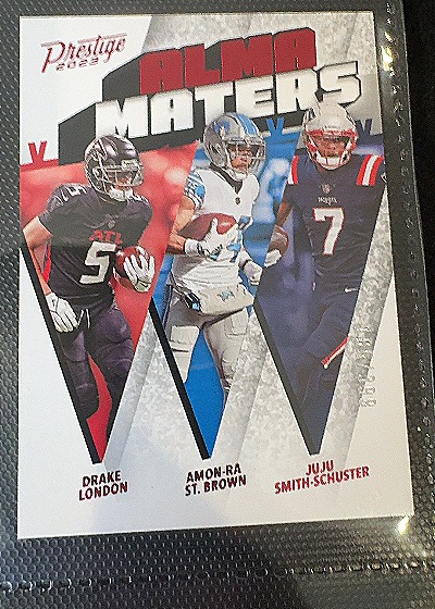 2023 Panini Prestige Alma Maters #AM-25 Drake London Amon-Ra St. Brown Juju Smith-Schuster — front