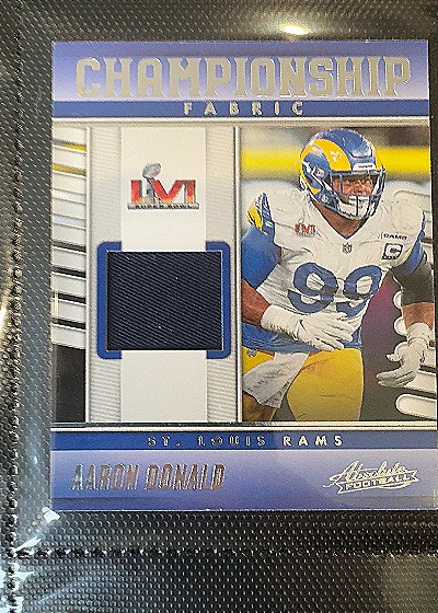 2023 Panini Absolute Championship Fabric #CF-5 Aaron Donald — front
