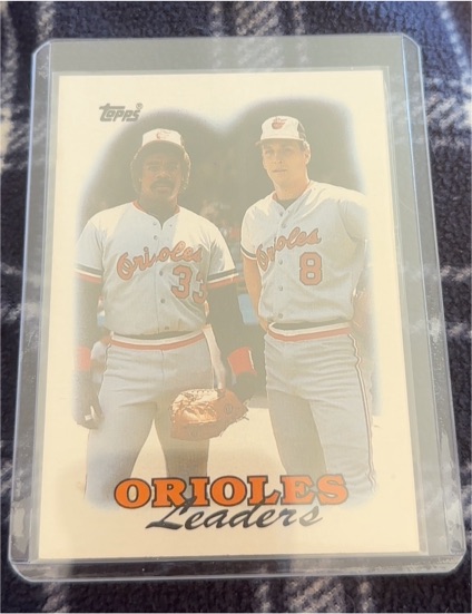 1988 Topps #51 Orioles Leaders Eddie Murray Cal Ripken Jr. — front