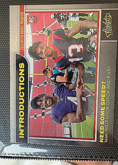 2023 Panini Absolute #12 Introductions Zay Flowers, Tank Dell — front