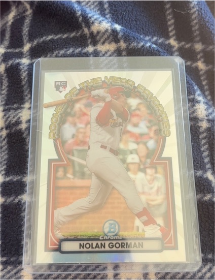 2023 Bowman Chrome #ROYF-5 Nolan Gorman Rookie Of The Year Favorites Cardinals — front