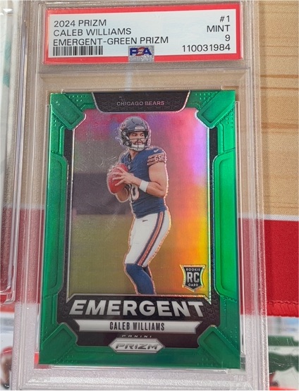 2024 Panini Prizm #1 Caleb Williams Emergent Green Prizm — front