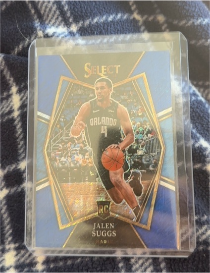 2021-22 Panini Select Premier Level Jalen Suggs #102 Blue Prizm Die-Cut Rookie — front
