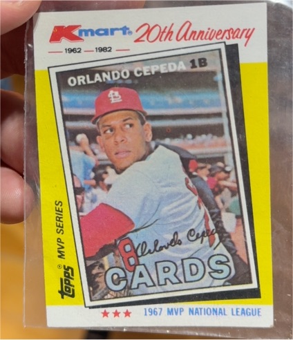 1982 Topps Kmart 20th Anniversary #12 Orlando Cepeda — front
