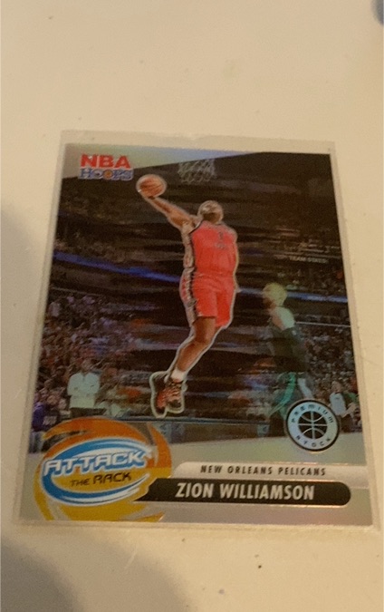 2023-24 Panini NBA Hoops Premium Stock #8 Zion Williamson Attack The Rack — front