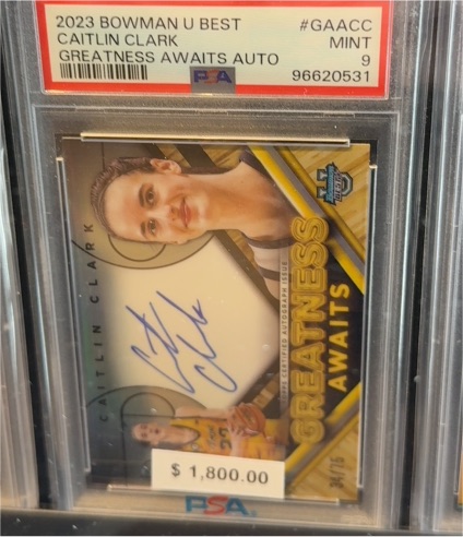 2023 Bowman U Best #GAACC Caitlin Clark Greatness Awaits Auto — front
