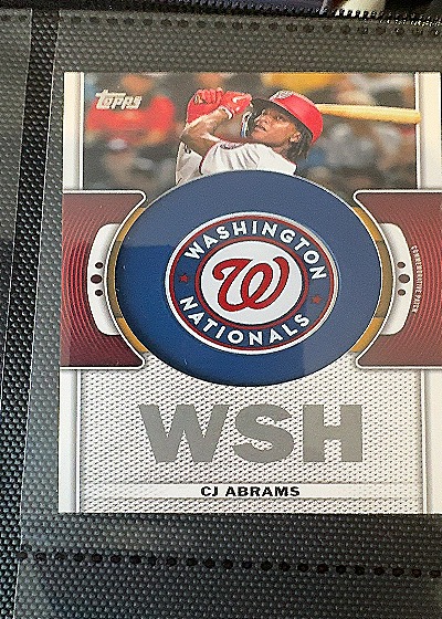 2023 Topps Series 1 #TLP-CJA CJ Abrams Commemorative Team Logo Patch — front