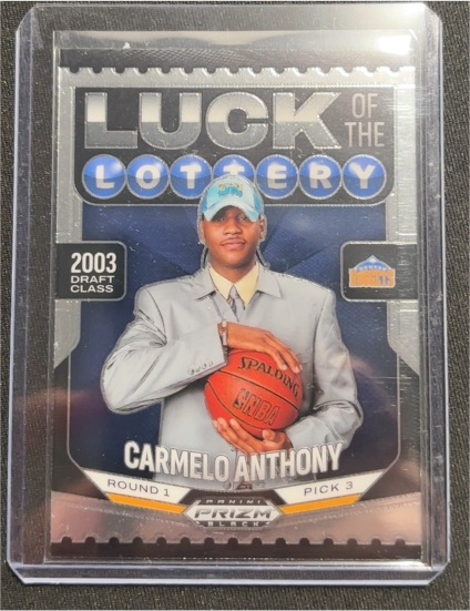 2024-25 Panini Prizm Black #6 Carmelo Anthony Luck of the Lottery — front