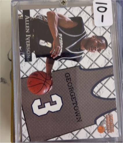 1996 Score Board Rookies #J1 Allen Iverson College Jerseys — front