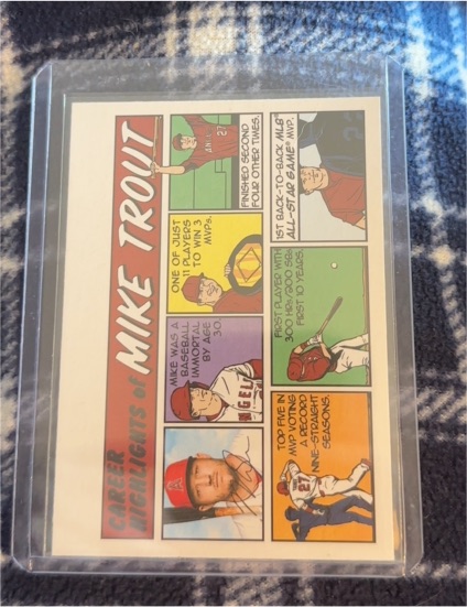 2022 Topps Heritage #73TC-1 Mike Trout 1973 Topps Comics — front