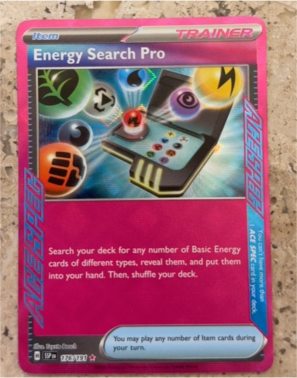 2024 Pokémon SV08: Surging Sparks #176 Energy Search Pro — front